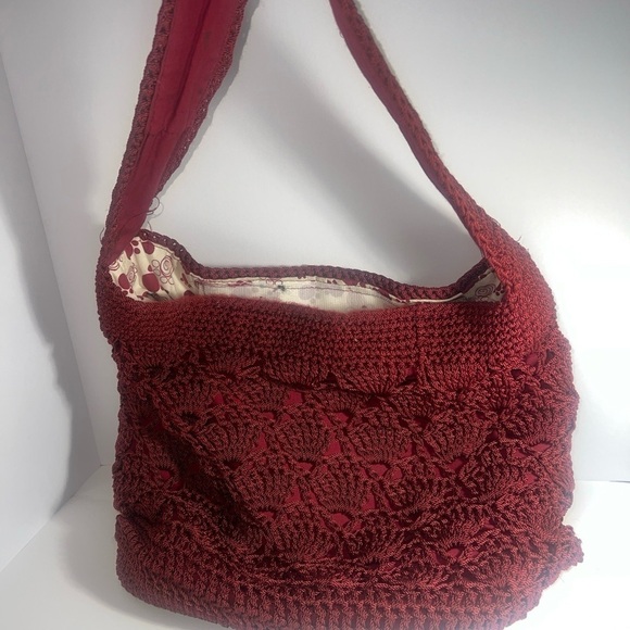 Hand made crochet Burgundy bag y2k boho - Picture 3 of 14